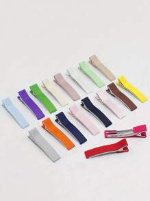 50pcs Polyester Fiber Hairpins In Multiple Colors, 1.88-Inch DIY Handmade Double-Pronged Duckbill Cards With Iron Alloy, Simple Solid Pattern, Suitable For All Seasons, Suitable For Teenagers, Very Suitable For Handcrafting And Outdoor Activities