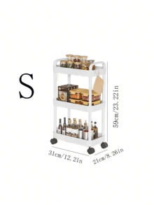 Freistehender Aufbewahrungswagen | 360° drehbarer Organizer für kleine Wohnungen | Einfach zusammenzubauen und zu reinigen | Perfekt für Studentenwohnheime/Küche (ohne Haken)