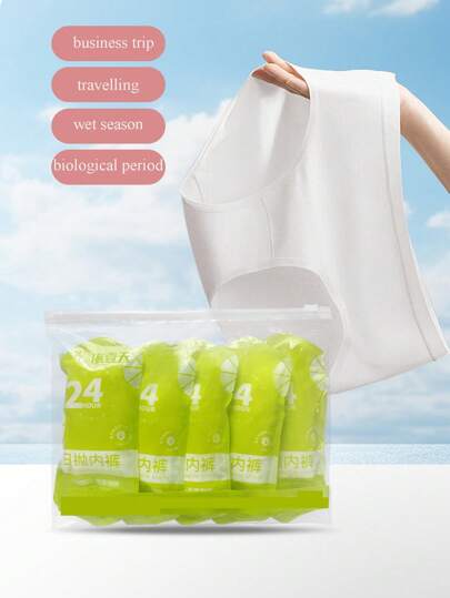 Disposable Women's Underwear With Antibacterial Properties, Individually Wrapped. Ideal For Pregnant Women, Postpartum Women, Disposable Panties, Disposable Women's Underwear For Travel, Women's Underwear For Travel, Outdoor Activities, Menstruation, And Postpartum.