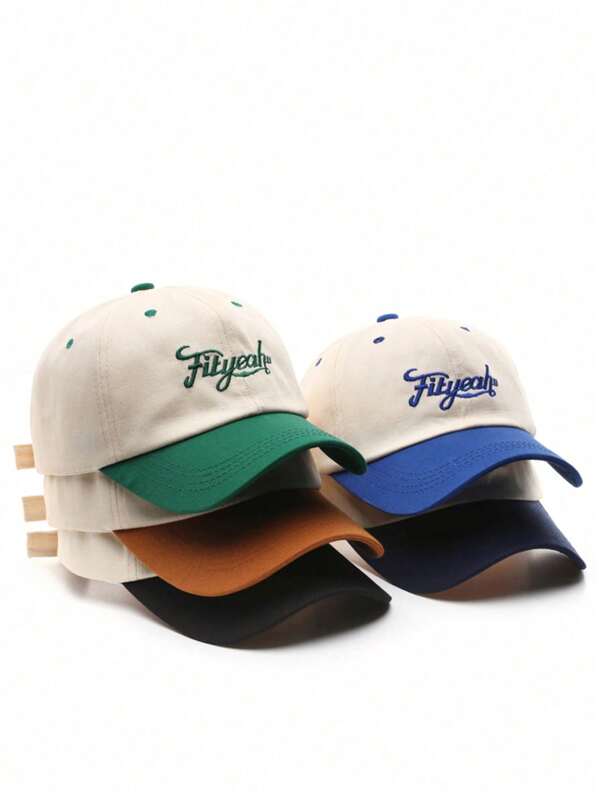 1 pièce Casquette de baseball unisexe vintage rétro avec le lettrage "FITYEAH", couleur unie, protection solaire