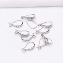 10PCS DIY Design Sieraden Bevindingen Zilverkleurige Gladde Pinch Bail Oorbelhaak Oorbelhaak
