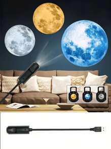 Moon Projection Light, 360° Rotatable LED Projector, Room Decoration Light, Suitable For Room Decoration, Photo Background Wall, Wall Ceiling Decoration