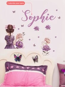 Personalized Name Wall Stickers – Gaming Zone, Soccer Sports, And Floral Girl Designs – Customizable Nursery, Kids' Room, And Playroom Decor - Multicolor - View 2