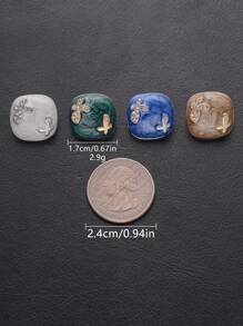 4pcs/Pack Luxury Metal Flower Decoration Buttons With Rhinestone, Fashion Accessory For Coat, Shirt, Sweater, Jacket And Bags, DIY Jewelry Sewing Crafts