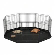 Dog Playpen 8 Panels Foldable Metal Dog Exercise Pen With Bottom Pad 24" H - 1 - View 8