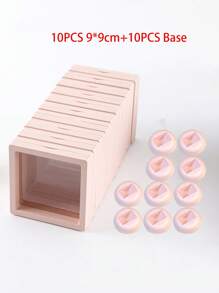 10 件/套粉色 PE 薄膜珠宝包装盒，防水抗氧化，便携式 3D 独立浮动框架膜，适用于戒指、耳环、项链礼品包装情人节返校