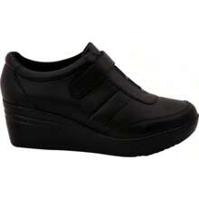 Zapato Tenis de Piel Negro con Plataforma y Horma Redonda - Negro - Ver 2