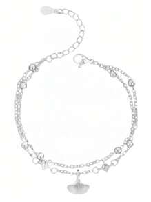 纯银镶钻银杏叶手链小杏开运手链双层圆珠手链森系树叶文艺范儿优雅女性 - 銀杏葉手鍊 - 查看 10