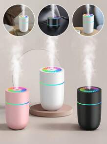 超声波冷雾加湿器，顶部注水设计，静音运行，适用于卧室和办公室，定时器和情绪灯，强力加湿，缓解干燥，塑料材质，无需电池