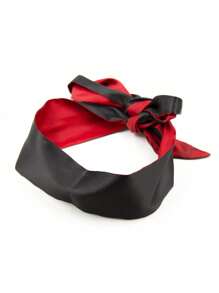 1pc Satin Eyeshade, Masquerade Game Accessory, Cosplay Stage Performance Prop Eyemask - Black and Red - View 8