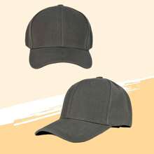 Gorra de béisbol casual  color puro para hombre - Gris Oscuro - Ver 3