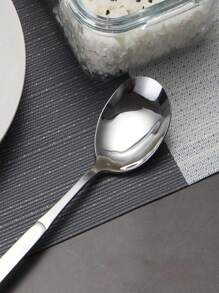 3 Pcs/Set Stainless Steel Spoon Long Handle Household Communal Spoon Creative Thickening Large Rice Spoon