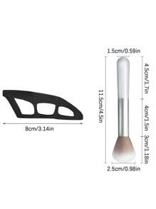 2pcs Eyeshadow Helper + Makeup Brush 1, Multi-Functional Quick Eye Makeup Template Universal Eyeshadow Makeup Tool For Eyeshadow And Eyeliner Templates, Suitable For Female Beginners