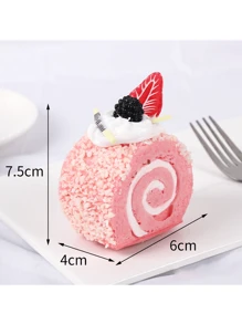 Toalla con diseño de rollo de pastel de fruta realista, modelo de exhibición de postre, utilería para fotografía de sesión de té de la tarde