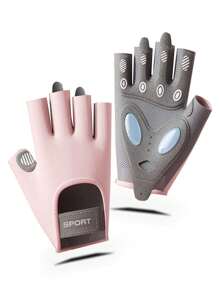 1 Pair Women's Lightweight Breathable Non-Slip Shock Absorbing Fingerless Gloves, Suitable For Fitness, Weight Lifting, Exercise, Outdoor Sports, Yoga, Climbing, Cycling - Gloves - View 9