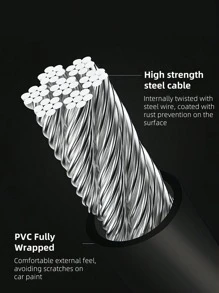 WEST BIKING 便携式1.15米自行车锁防盗钢缆锁山地公路车骑行锁家用装备 - 彩色 - 查看 5