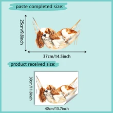 1pc Watercolor Hammock Sleeping Puppy Wall Decal For Room Decor, Vinyl Wall Decals,Home Background Wall Decoration With Removable Wall Stickers Gifts Birthday Graduation Home Decor Bathroom Decor Bedroom Decor Room Decoration Stuff Living Room Decor House Decor Home Decor Living Room Wall Art Wall Paper Personalised Stickers