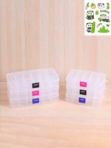 5PCS Storage Box, 5 Compartment And 6 Compartment Clear Visible Plastic Accessory Compartment Clear Container, 5 Compartment 6 Compartment Fixed Storage Box, 5 Compartment 6 Compartment Transparent Plastic Box, Jewelry Item Box, Gadget Parts Box, Packaging Box, Compartment Craft Box, Adjustable For Bead Artwork DIY Crafts Jewelry Fishing Tools Bead Storage