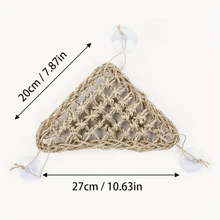 1pc Reptile Hammock Climbing Toy,Linen Reptile Hammock, Comfortable Lizard Lounger Climbing Toy, For Bearded Dragons And Other Reptiles, With Hermit Crab And Small Animal Hanging Bed,Natural Rattan Woven Hammock Mat For Reptiles And Small Pets