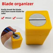 Safety Folding Knife Box, Film Cutting Tools, Waste Blade Folder, Utility Knife Blade Disposal Container - Yellow - View 3