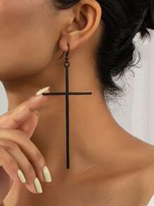 1 对时尚独特的十字交叉环状耳环，百搭奢华，高端品质，适合女士派对和节日装扮