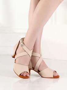 Zapatos de baile latino profesional para mujeres con correa de tobillo, tacón medio, suela suave y cómoda para bailar salsa, baile de salón, tango, con gran hebilla decorativa