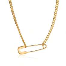 1 pièce Collier épingle de sûreté unique et simple, pendentif chaîne de clavicule au design subtil, accessoire de couple personnalisé