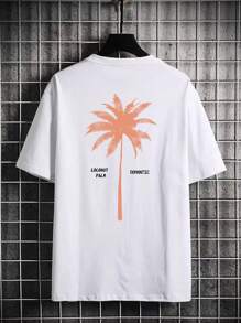 4件套男士夏季休闲棕榈树印花T恤 - 彩色 - 查看 7
