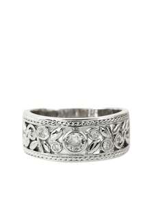 1pc Elegant Handmade Floral Crown Ring With Crystals, Vintage Minimalist Couple Rings For Engagement, Wedding, Valentine's Gift,Mom,Mother,Mother's Day,Gift