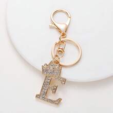 Party Rhinestone Letter Charm Keychain Car Accessories Bag Charm School Cute Goth Y2k