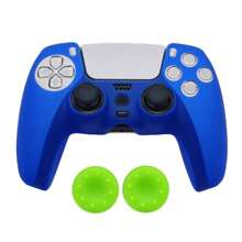 1pc Silicone Protective Cover For PlayStation 5 Controller + 2pcs Joystick Caps Set, Anti-Slip, Anti-Drop, Anti-Dust, Anti-Scratch, Enhance Gaming Experience