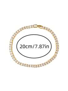 1 件时尚闪亮链条手链，适合男士和女士，优雅的日常穿着或节日派对礼物 - 彩色 - 查看 5