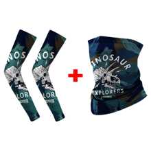 2 件装男士夏季骑行防紫外线面罩户外运动透气防晒围巾脖套降温臂袖套装适合徒步钓鱼跑步 - 彩色 - 查看 15