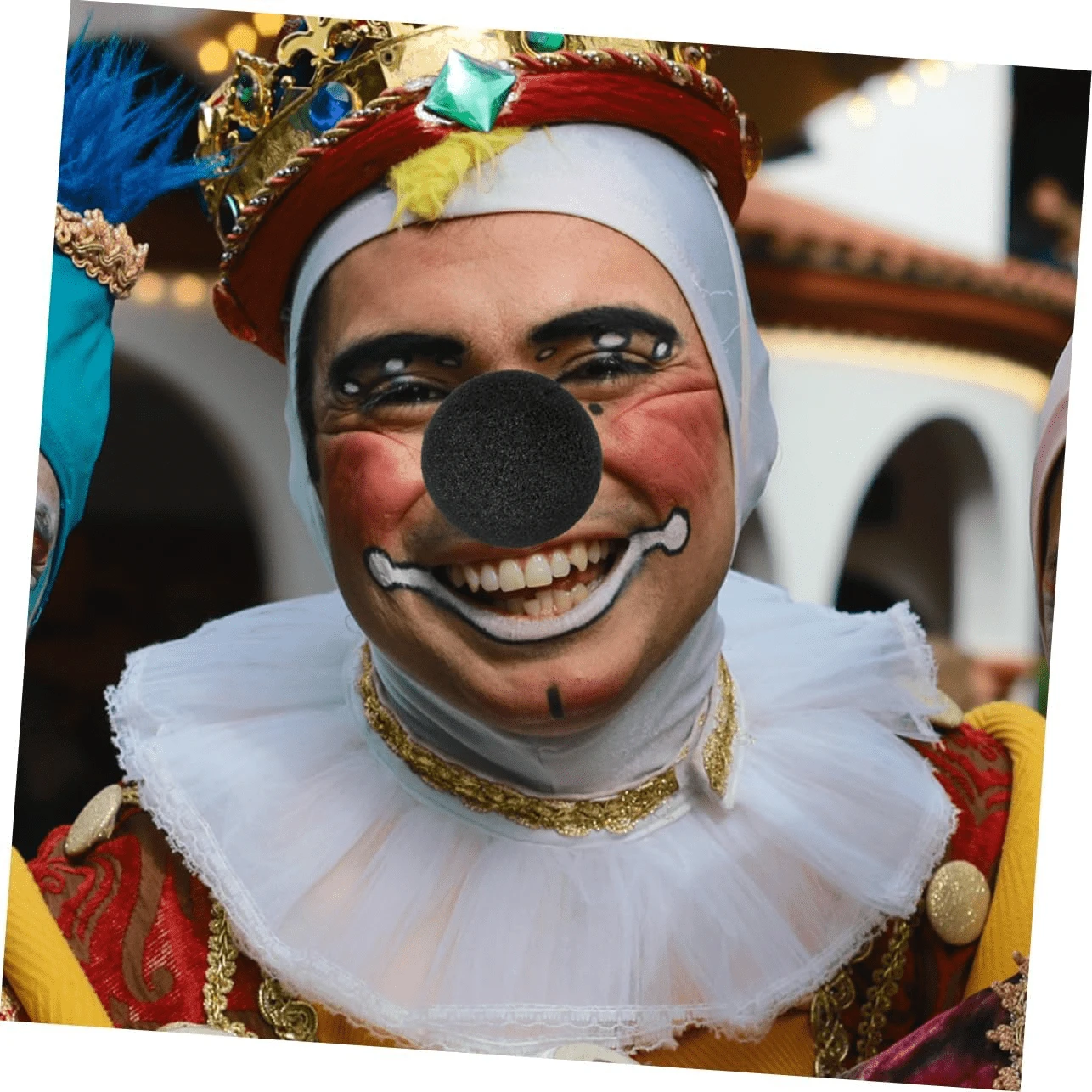 COMIC CLOWN COSTUME AFRO NOSE BOW TIE BRACES SET MENS LADIES FANCY DRESS | UK