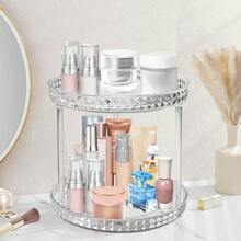 360 Degree Rotary Cosmetic Storage Box, Multi-Layer Adjustable Perfume Storage Box, Suitable For Dressing Table, Multi-Functional Rotary Cosmetic Skin Care Storage Box, Suitable For Bedroom, Dressing Table, Table Top - Multicolor - View 3