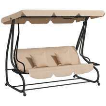 Outsunny Patio Lounge Chair & Swing Chair - 咖啡棕 - 查看 2
