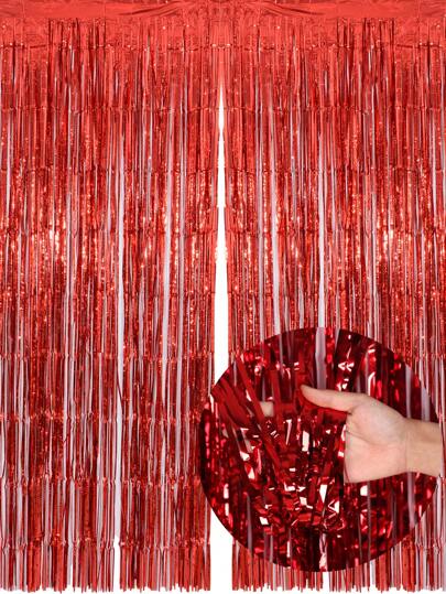 kumozawa 1pc Curtain Party Decor Background, Graduation Decorations, Tassels, Birthday, Wedding, Single Women's Anniversary Decoration, Adult Rain Silk Curtains, Birthday Party Background Wall Decor, Tassel Shiny Aluminum Film Wall Curtains