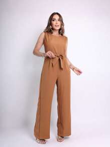Women's Formal Jumpsuit - Óxido marrón - Ver 2