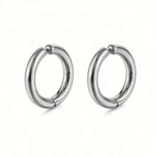 2/8pcs Stainless Steel Ear Clip Set, Simple Circle Ear Bone Clip, Jewelry Gift - Multicolor - View 11