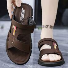 Plus Size Men's Dual-Purpose Sandals, Couple Non-Slip Soft Bottom Beach Slippers, Outdoor Sports Hiking Sandals, Driving Shoes - Brown - View 7