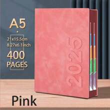 400 页 A5 复古皮革厚横线笔记本，带彩色分隔页，适合课堂笔记、商务办公、家庭日记 - A5 - 查看 8