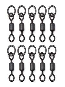 20个美式欧米茄环，欧式鲤鱼钩，飞蝇绑钩环，钓鱼配件 - 黑色 - 查看 2