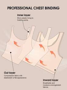 1 件女式微塑形运动胸罩上衣，为大胸部提供提升和平滑效果，露背隐形钢圈压缩背心 - 黑色 - 查看 8