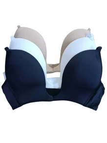 Deep U-Neck Bra With Underwire And High Support Cup With Push Up Effect - 白色 - 查看 3