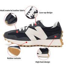 New Balance 男鞋女鞋休閒鞋 拼接透氣鞋面運動鞋復古休閒鞋 MS327KB1-D - MS327KB1-D - 查看 1