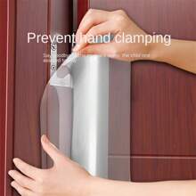 1pc Door Gap Protector Strip - Anti-Pinch Hand Safety, With Red Trim, Flexible Material For Effective Door Closure Protection - White - View 7