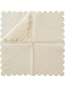 100 片装 5 X 5 英寸餐巾 双层扇形边甜点餐巾 折叠一次性餐巾 适用于晚宴婚礼生日派对新娘周年纪念招待会活动 - 彩色 - 查看 6