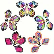10 pièces Jouets papillon magique, papillons en papier à ressort avec élastiques, diverses couleurs, cadeaux pour fête surprise, cartes d'anniversaire, Halloween, Noël et cadeaux de Thanksgiving.