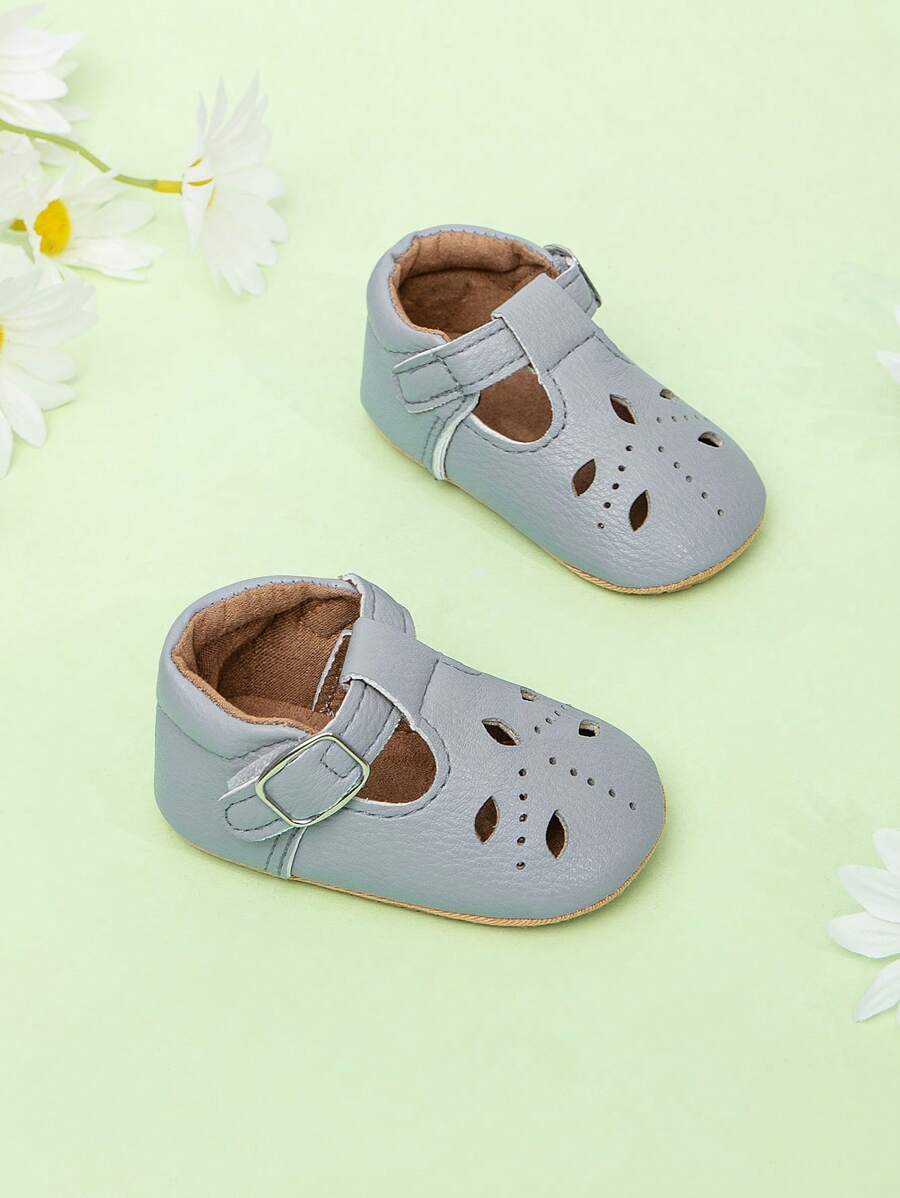 春夏玛丽珍女婴防滑休闲平底鞋，舒适透气橡胶底学步鞋 - 藍色 - 查看 1
