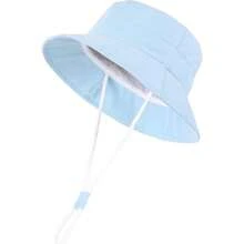 Infant Sun Hat, Toddler Summer Sun Protection Hat, Baby Boy Hat, Beach Hat, Wide Brim Bucket Hat, Baby Girl Hat, Adjustable Children Cap - 純色短沿盆帽 - 查看 13